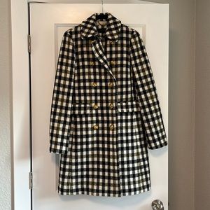 J.Crew Double Breasted Coat in Oxford Check • Size: 2
